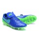 Nuove Scarpe Calcio Nike Tiempo Legend Pelle FG Blu Verde