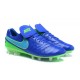Nuove Scarpe Calcio Nike Tiempo Legend Pelle FG Blu Verde