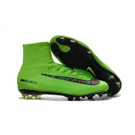 2016 Nuove Scarpa da calcio Nike Mercurial Superfly V FG Verde Nero