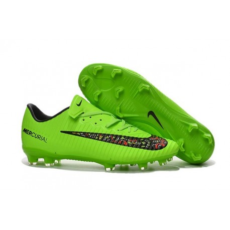 2016 Scarpe Calcio - Nike Mercurial Vapor XI FG Nero Verde