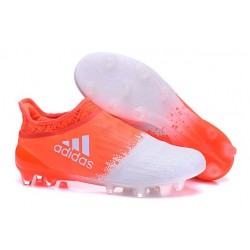 2016 Scarpette da Calcio Adidas X 16+ Purechaos FG - Bianco Arancione