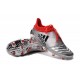 Scarpe Calcio Adidas X 16+ Purechaos FG - Pelle Argento Metallio Nero Rosso Solare