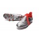 Scarpe Calcio Adidas X 16+ Purechaos FG - Pelle Argento Metallio Nero Rosso Solare