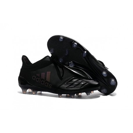 Nuove Adidas Scarpe Calcio X 16+ Purechaos FG - Pelle Tutto Nero