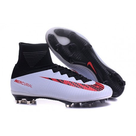 Scarpa da calcio Nike Mercurial Superfly V FG Uomo Nero Bianco Rosso