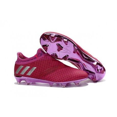 2016 Scarpette da Calcio Adidas Messi 16+ Pureagility FG/FG Rosso Viola Argenteo