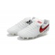 2016 Nuove Scarpe Calcio Nike Tiempo Legend FG Bianco Rosso