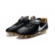 2016 Nuove Scarpe Calcio Nike Tiempo Legend FG Nero Bianco Oro