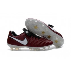 2016 Scarpa da calcio per terreni duri Nike Tiempo Legend VI - Uomo Rosso Vino Bianco