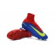 2016 Nuove Scarpa da calcio Nike Mercurial Superfly V FG Blu Rosso Giallo