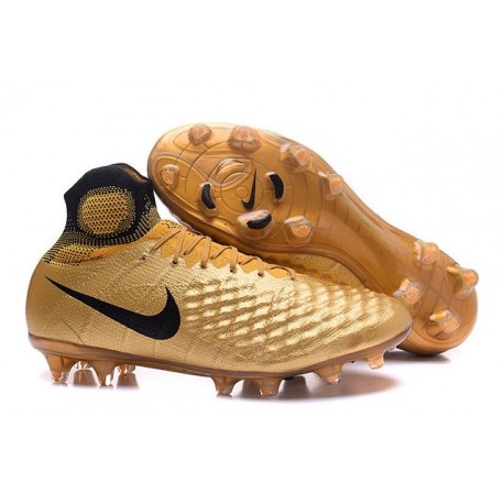 2016 Scarpe da calcio Nike Magista Obra II Fg Nero Oro