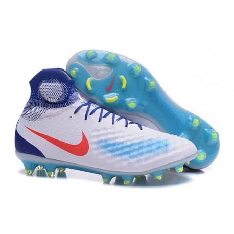 Nike Magista Obra 2 FG Scarpette da Calcio Uomo Bianco Blu Arancione