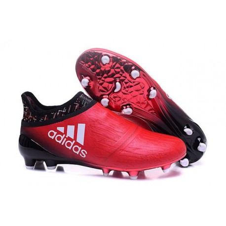 Nuove Adidas Scarpe Calcio X 16+ Purechaos FG - Rosso Bianco Nero