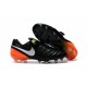 2016 Nuove Scarpe Calcio Nike Tiempo Legend FG Nero Bianco Arancione Volt