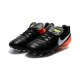 2016 Nuove Scarpe Calcio Nike Tiempo Legend FG Nero Bianco Arancione Volt