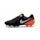 2016 Nuove Scarpe Calcio Nike Tiempo Legend FG Nero Bianco Arancione Volt
