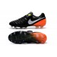 2016 Nuove Scarpe Calcio Nike Tiempo Legend FG Nero Bianco Arancione Volt