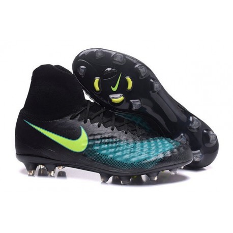 2016 Scarpe Nike Magista Obra II FG - Uomo - Nero Blu Verde