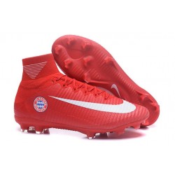 2016 Nuove Scarpa da calcio Nike Mercurial Superfly V FG FC Bayern München Rosso Bianco