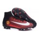 2016 Nuove Scarpa da calcio Nike Mercurial Superfly V FG Manchester United Football Club Rosso Nero Bianco