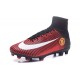 2016 Nuove Scarpa da calcio Nike Mercurial Superfly V FG Manchester United Football Club Rosso Nero Bianco