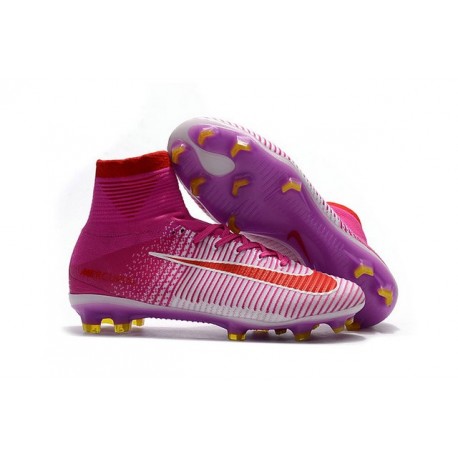 Scarpe Nike da Calcio - Nike Mercurial Mercurial Superfly 5 FG Rosa Bianco Rosso