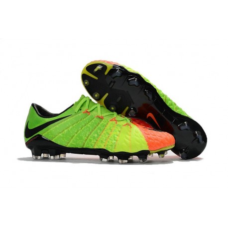 Nuove Scarpa da Calcio Per Terreni Duri Nike Hypervenom Phantom 3 FG Verde Nero Junior