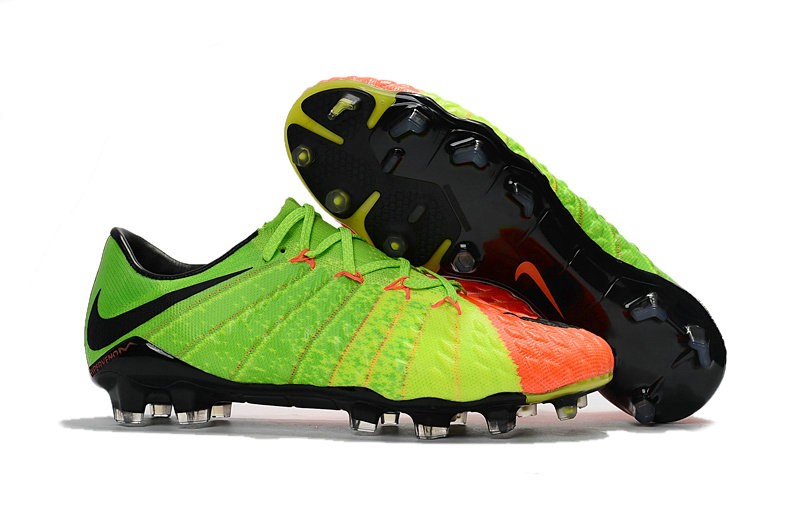 Nuove Scarpa da Calcio Per Terreni Duri Nike Hypervenom Phantom 3 FG Verde Nero Junior