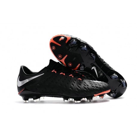 Uomo Scarpa da Calcio Nike Hypervenom Phantom 3 FG Nero Argento Metallic Nero Anthracide