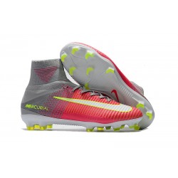 Scarpe Donna Nike Mercurial Superfly V FG Terreni Compatti - Rosa Hyper Bianco Grigio Lupo