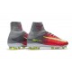 Scarpe Donna Nike Mercurial Superfly V FG Terreni Compatti - Rosa Hyper Bianco Grigio Lupo