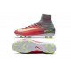 Scarpe Donna Nike Mercurial Superfly V FG Terreni Compatti - Rosa Hyper Bianco Grigio Lupo