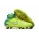 Nuove Scarpe Calcio Nike Alte Magista Obra II FG - Terreni Compatti - Volt Bianco Blu Chorine