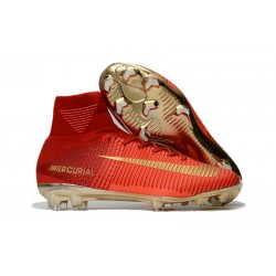 Nuove Scarpa da calcio Nike Mercurial Superfly V FG Rosso Oro