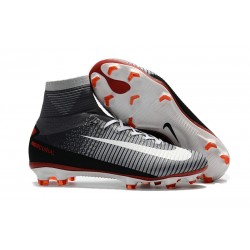 Nuove Scarpa da calcio Nike Mercurial Superfly V FG Nero Grigio Bianco