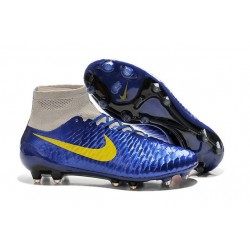 2015 SCARPE CALCIO NIKE Magista Obra FG Blu Grigio Giallo
