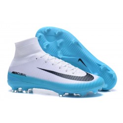 Nuove Scarpa da calcio Nike Mercurial Superfly V FG Bianco Blu Nero