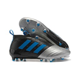 Nuove Adidas Calcio ACE 17+ Mastercontrol FG Per Uomo Nero Argento Blu