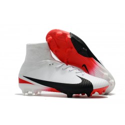 Nuove Scarpa da calcio Nike Mercurial Superfly V FG Bianco Rosso Nero