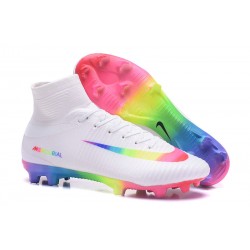 Nuove Scarpa da calcio Nike Mercurial Superfly V FG Bianco Rosa Volt Verde Blu Viola