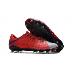 Nuove Scarpe Nike Hypervenom Phantom III FG Rosso Grigio Blu