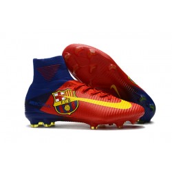 Nuove Scarpa da calcio Nike Mercurial Superfly V FG Barcelona FC Blu Rosso Giallo