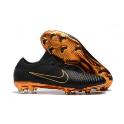 Scarpe da calcio da uomo 2017 - Nike Mercurial Vapor Flyknit Ultra FG Oro Nero