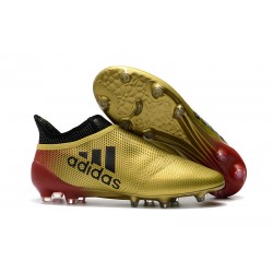 Scarpe Da Calcio - Nuovi Adidas X 17+ Purespeed FG Oro Rosso Nero