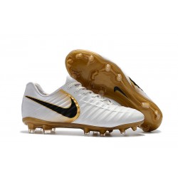 Uomo Nike Tiempo Legend 7 FG scarpe da calcio Bianco Oro Nero