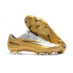 Scarpe Calcio Nike Mercurial Vapor 11 FG CR7 Oro Bianco