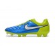 Nuove Scarpe Calcio Nike Tiempo Legend V FG Blu Bianco Volt Nero