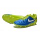 Nuove Scarpe Calcio Nike Tiempo Legend V FG Blu Bianco Volt Nero