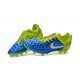Nuove Scarpe Calcio Nike Tiempo Legend V FG Blu Bianco Volt Nero