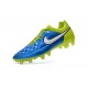 Nuove Scarpe Calcio Nike Tiempo Legend V FG Blu Bianco Volt Nero